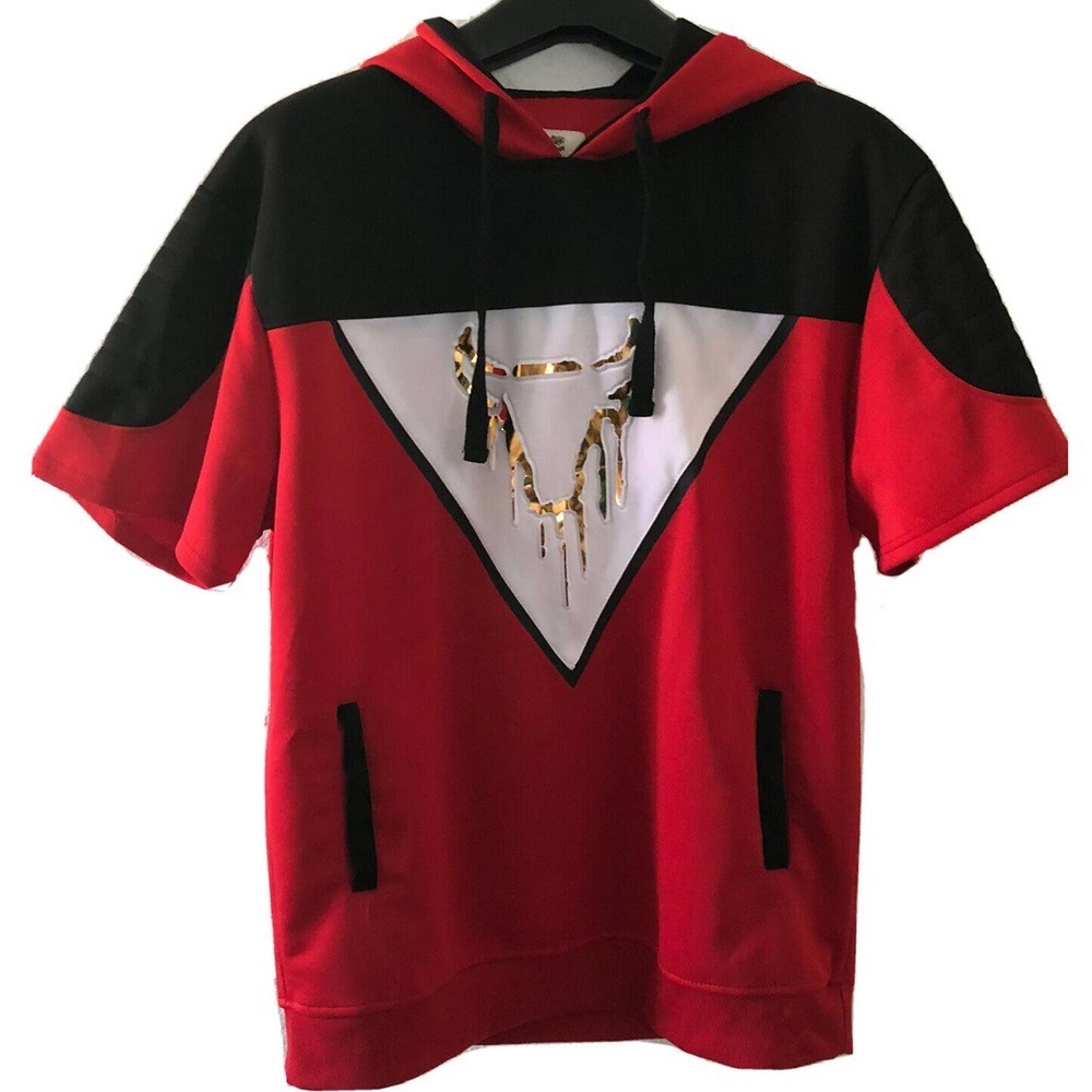 Monarchy Collection Texas Logo Short Sleeve Hoodie V Neck Black Shirt Unisex XL